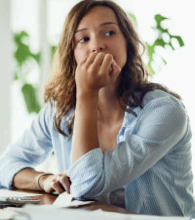 Woman thinking of fear
